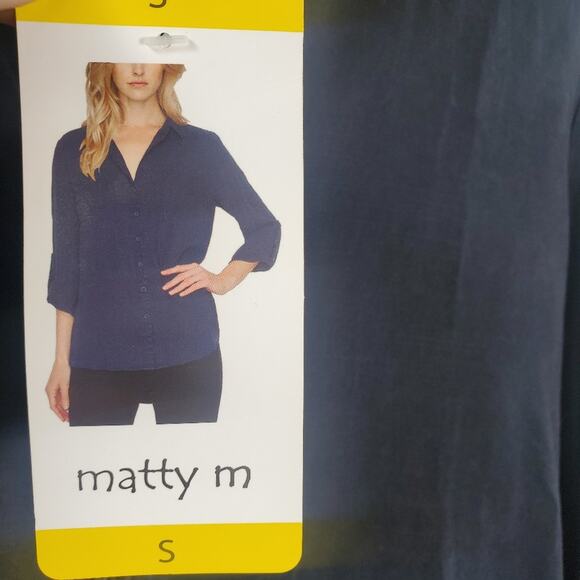 Matty M Ladies' Lyocell Blouse in Midnight Blue - Picture 6 of 8